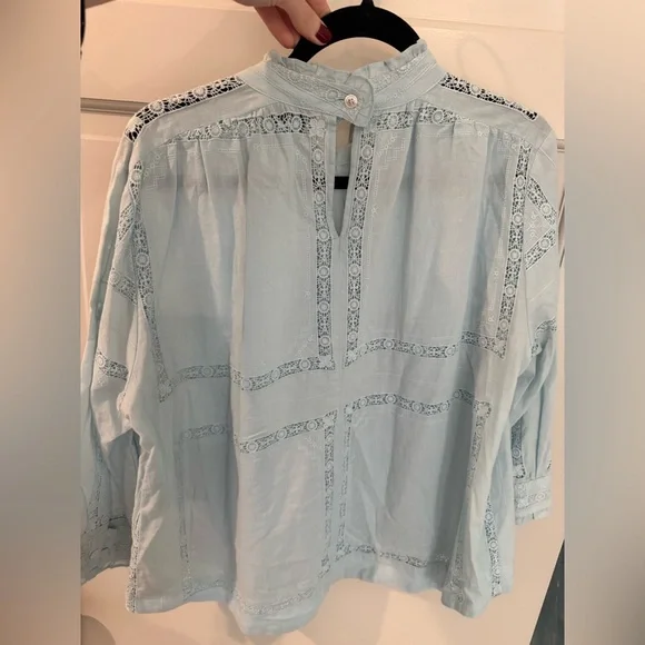 Sea NY Baby Blue Lace Top - Picture 3 of 3